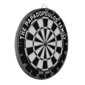 Dartboard der Schwarz-Weiß-Familie mit Dartboard Dartscheibe (Vorderseite Links)