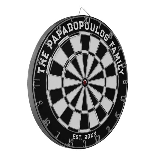 Dartboard der Schwarz-Weiß-Familie mit Dartboard Dartscheibe (Vorderseite Links)