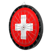 Dartboard der Schweizer Flagge / Schweiz / Spielbr Dartscheibe (Vorderseite rechts)