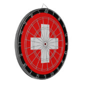 Dartboard der Schweizer Flagge / Schweiz / Spielbr Dartscheibe (Vorderseite Links)