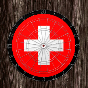 Dartboard der Schweizer Flagge / Schweiz / Spielbr Dartscheibe