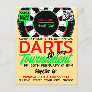 Dartboard-Design, Darts Tournament-Werbung Flyer