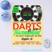 Dartboard-Design, Darts Tournament-Werbung Flyer (Einzeln)