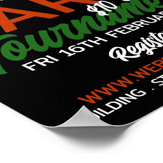 Dartboard-Design, Darts Tournament-Werbung Poster (Ecke)