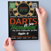 Dartboard-Design, Darts-Turnier Flyer (Hand)