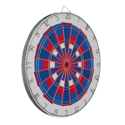 Dartboard - Dreiecke und Kreise Rot Blau Dartscheibe (Vorderseite Links)