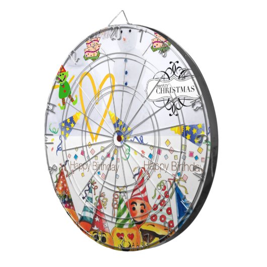 Dartboard Frohe Weihnachtsfeier Geburtstag Dartscheibe (Vorderseite rechts)