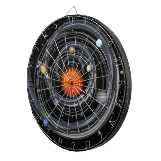 Dartboard für die Spiralschwerkraft des Sonnensyst Dartscheibe (Vorderseite rechts)