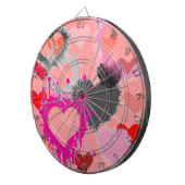 DARTBOARD GAME - DESIGNER HEARS - PINK - GIFTS DARTSCHEIBE (Vorderseite rechts)