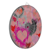 DARTBOARD GAME - DESIGNER HEARS - PINK - GIFTS DARTSCHEIBE (Vorderseite Links)