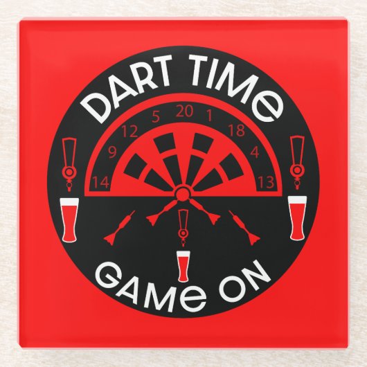 Dartboard Game-Geschenk Glasuntersetzer (Vorderseite)