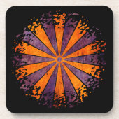 DARTboard-Glanz - 1 orangefarbene violette Grunge Untersetzer (Vorderseite)