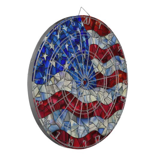 Dartboard (Glasverkleidung) der amerikanischen Fla Dartscheibe (Vorderseite Links)