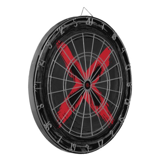 Dartboard Grunge Red Xpression Dartscheibe (Vorderseite Links)