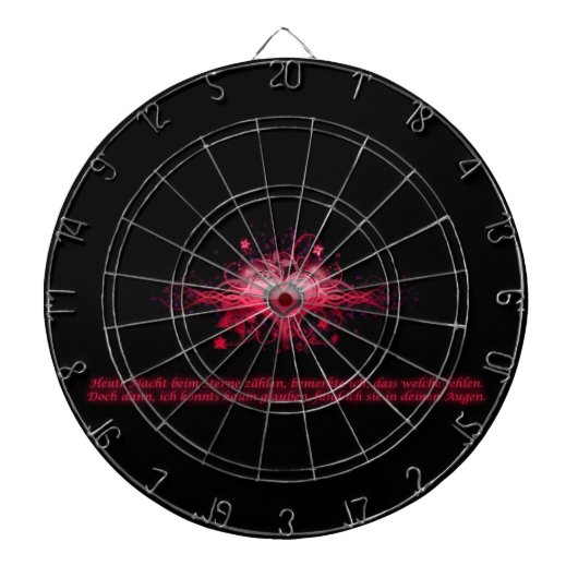 Dartboard Herz Pink und Schwarz Dartscheibe (vorne)