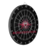 Dartboard Herz Pink und Schwarz Dartscheibe (Vorderseite Links)
