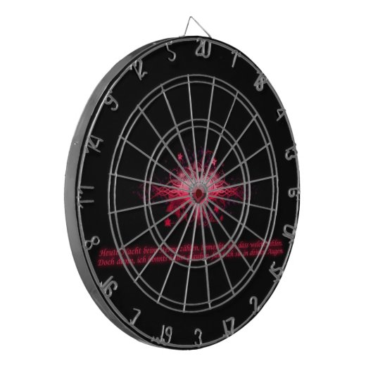 Dartboard Herz Pink und Schwarz Dartscheibe (Vorderseite Links)