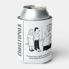 Dartboard im Schlafzimmer. Funny Cartoon Dosenkühler