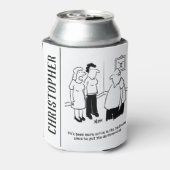 Dartboard im Schlafzimmer. Funny Cartoon Dosenkühler (Kanne Rückseite)