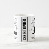 Dartboard im Schlafzimmer. Funny Cartoon Kaffeetasse (Mittel)