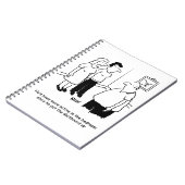 Dartboard im Schlafzimmer. Funny Cartoon Notizblock (Linke Seite)