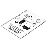 Dartboard im Schlafzimmer. Funny Cartoon Notizblock (Linke Seite)