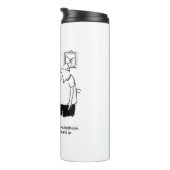 Dartboard im Schlafzimmer. Funny Cartoon Thermosbecher (Nach rechts gedreht)