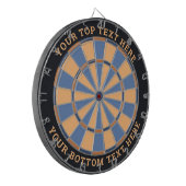 Dartboard in Blau und Beige mit benutzerdefinierte Dartscheibe (Vorderseite Links)