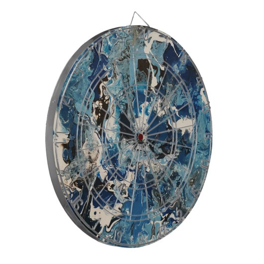 Dartboard in Modern Blue Art Dartscheibe (Vorderseite Links)