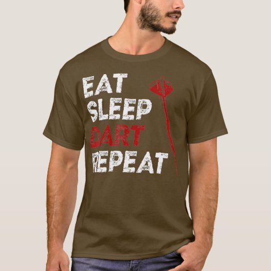 Dartboard isst Sleep Dart Repeat Dart Player T-Shirt (Vorderseite)