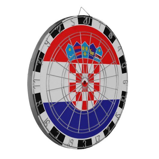 Dartboard/Kroatische Flagge/Spielbrett/Kroatien Dartscheibe (Vorderseite Links)