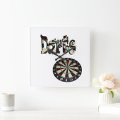 Dartboard-Logo, Quadratische Wanduhr (Zuhause)