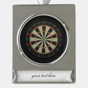 Dartboard Lover 🎯 😍 Darts Banner-Ornament Silber