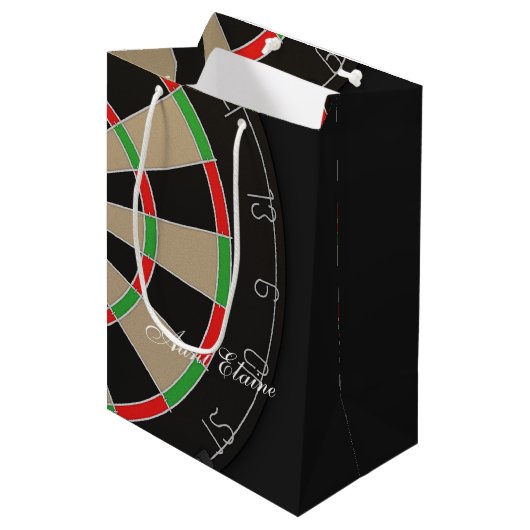 Dartboard Lover 🎯 😍 Darts Mittlere Geschenktüte (Vorderseite Schrägansicht)