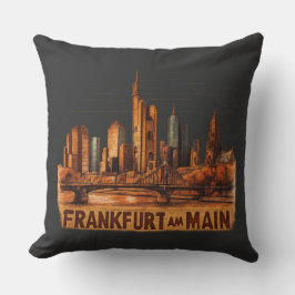 Dartboard m. Frankfurt am Main Kunstmotiv Skyline  Kissen