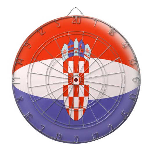 Dartboard mit 6 Pfeile Kroatien-Kroat-Flagge Dartscheibe (vorne)