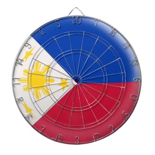 Dartboard mit 6 Pfeile Philippinen-Flagge Dartscheibe (vorne)