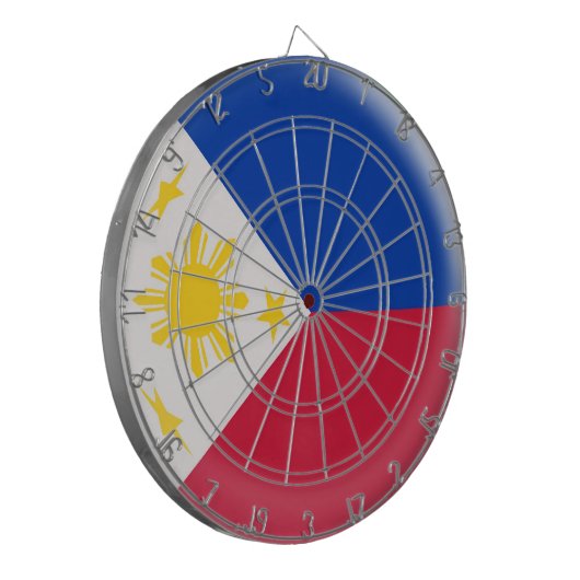 Dartboard mit 6 Pfeile Philippinen-Flagge Dartscheibe (Vorderseite Links)