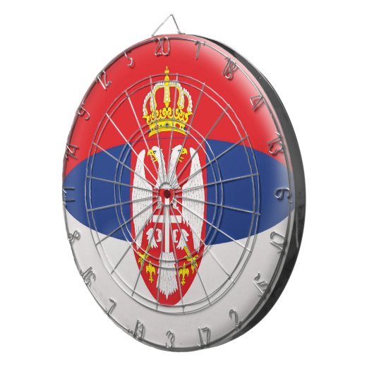 Dartboard mit 6 Pfeile Serbien-Serbeflagge Dartscheibe (Vorderseite rechts)