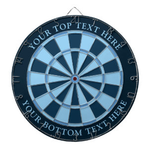Dartboard mit benutzerdefiniertem Text in blauen F Dartscheibe