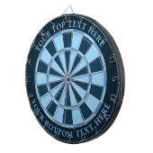 Dartboard mit benutzerdefiniertem Text in blauen F Dartscheibe (Vorderseite rechts)