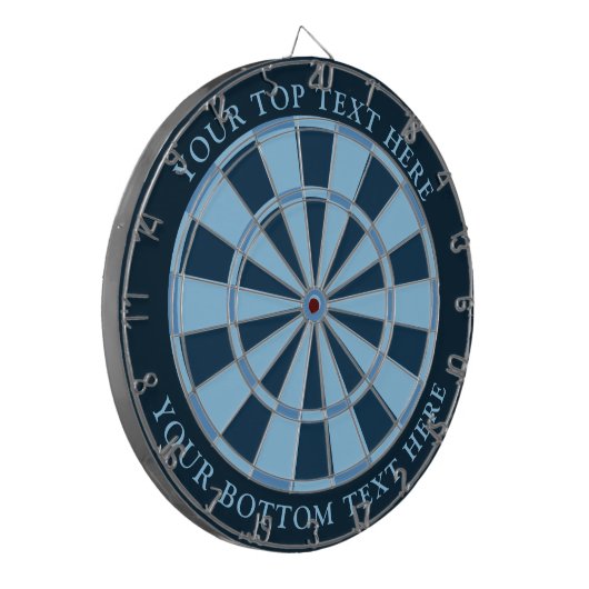 Dartboard mit benutzerdefiniertem Text in blauen F Dartscheibe (Vorderseite Links)