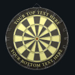 Dartboard mit benutzerdefiniertem Text in Gelb Dartscheibe<br><div class="desc">Dartboard mit Retro-gelben Farben und zwei benutzerdefinierten Textbereichen. Sie können jede Farbe ändern,  indem Sie auf die Schaltfläche Anpassen klicken.</div>