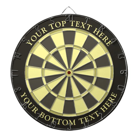 Dartboard mit benutzerdefiniertem Text in Gelb Dartscheibe (vorne)
