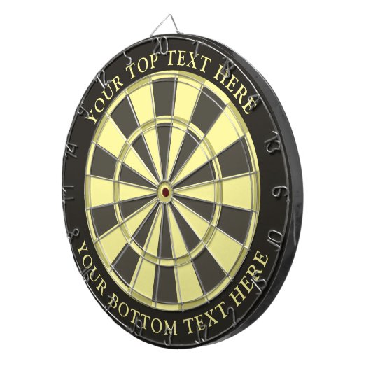 Dartboard mit benutzerdefiniertem Text in Gelb Dartscheibe (Vorderseite rechts)