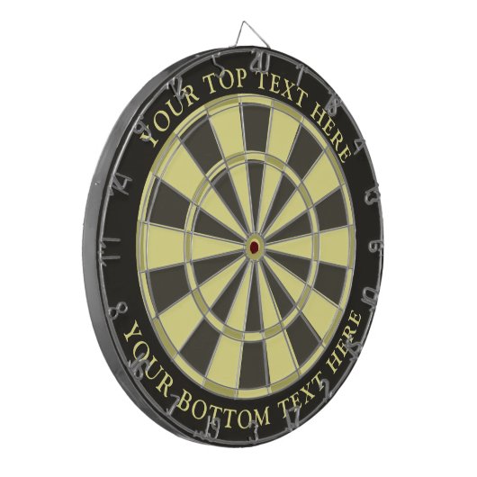 Dartboard mit benutzerdefiniertem Text in Gelb Dartscheibe (Vorderseite Links)