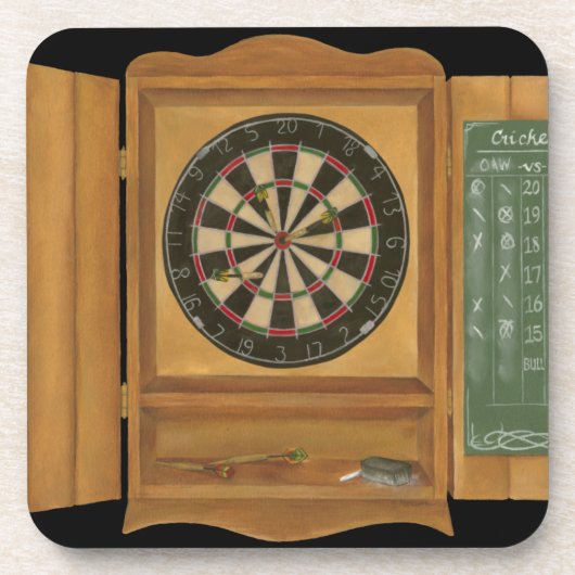 Dartboard mit Cricket-Bewertung Getränkeuntersetzer (Vorderseite)
