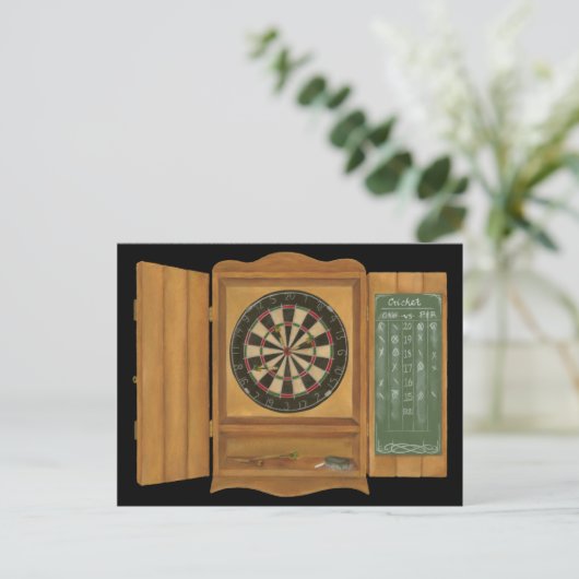 Dartboard mit Cricket-Bewertung Postkarte (Stehend Vorderseite)