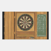 Dartboard mit Cricket-Bewertung Rechteckiger Aufkleber (Vorderseite)