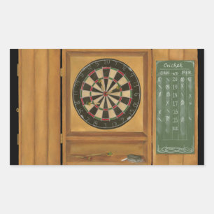Dartboard mit Cricket-Bewertung Rechteckiger Aufkleber